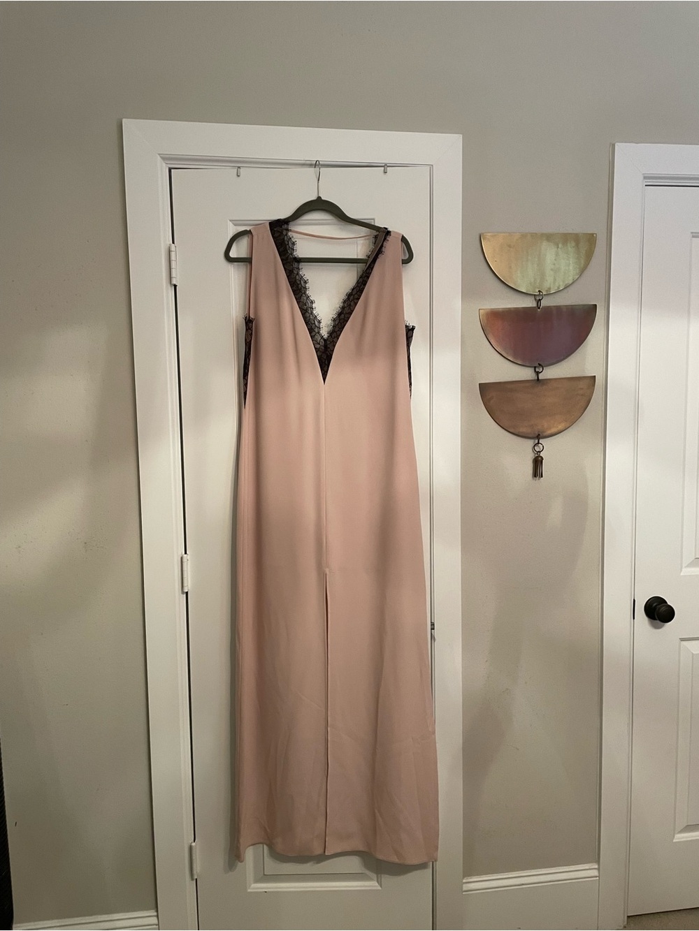 REDUCED !!BCBG Blush Pink Slip with Black Lace